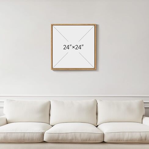 Framed Boho Abstract Floral Wall Art for Living Room, Square Orange Flower Canvas Artwork for Walls, Mid Century Modern Bohemian Pictures Wall Decor for Bedroom Dining Room Hallway Office, 24x24 Inch in Saudi Arabia