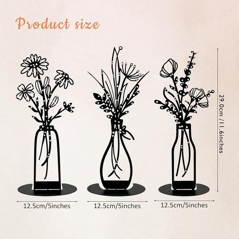 3 Pieces Metal Flowers Vases Earring Organizer 13.2 Inches in Height, Tabletop Earring Hanger,Jewelry Storage Tree Earring Display Stand, Black Dresser Decor in Saudi Arabia