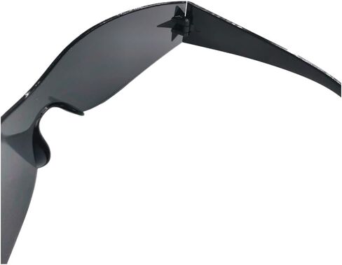 VIGUEUR Rimless Y2K Sunglasses for Women Men, Wrap Around Oversized Frameless Trendy Sun Glasses, Black in Saudi Arabia