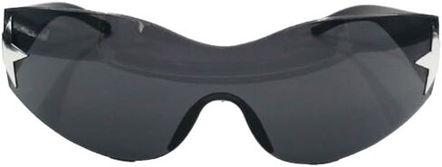 VIGUEUR Rimless Y2K Sunglasses for Women Men, Wrap Around Oversized Frameless Trendy Sun Glasses, Black in Saudi Arabia
