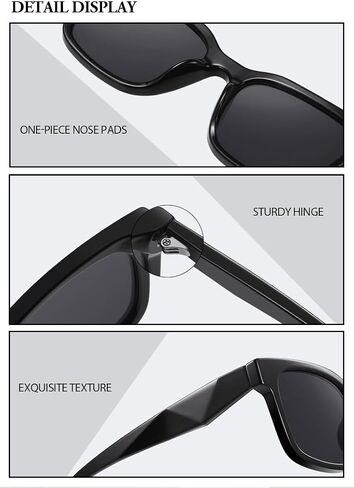 kimorn Square Sunglasses for Women Men, Retro Chunky Rectangle Frame UV400 Shades, Lightweight Sun Glasses for Driving Travel in Saudi Arabia