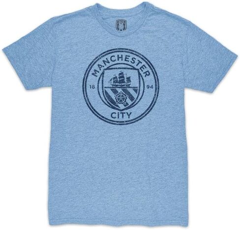 Manchester City Vintage Triblend Slub Sky Blue Mono Crest T-Shirt in Saudi Arabia