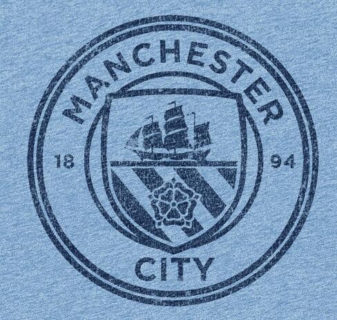 Manchester City Vintage Triblend Slub Sky Blue Mono Crest T-Shirt in Saudi Arabia