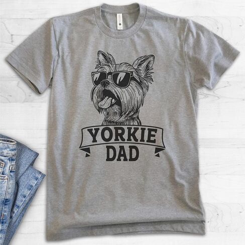 EVERTREE CLOTHING Yorkie Dad T-Shirt, Unisex Men's Shirt, Yorkshire Terrier, Yorkie Owner, Best Dog Dad Gift in Saudi Arabia