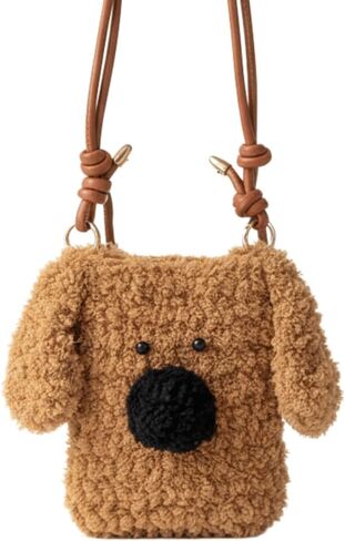 Cute Plush Dog Crossbody Bag for Girls Women, Kawaii Puppy Purse Small Shoulder Handbag, Mini Plush Purse Gift for Dog Lovers in Saudi Arabia