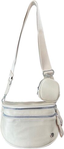 Iris June Best Version Faux Leather Bag (#8063) Detachable Strap Hip Bag with Coin Purse - By Iris & Rainbow in Saudi Arabia