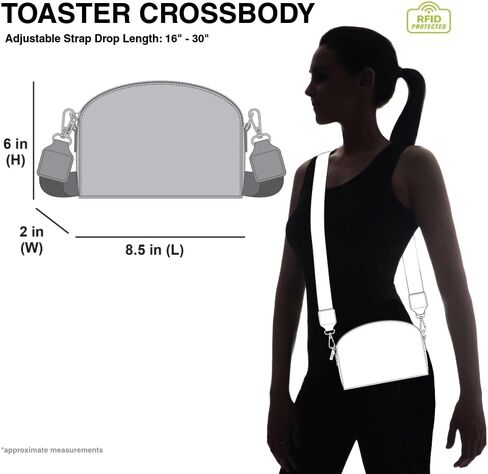محفظة CHALA Toaster Crossbody للنساء من الجلد الصناعي المحمي بتقنية RFID مع حزام قابل للتعديل in Kuwait