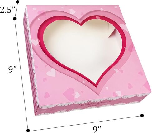 qiqee Valentine Bakery Box with Original Unique Design 100packs 6x6x3 Cookie Boxes Pastry Box for Valentine's Day in Kuwait