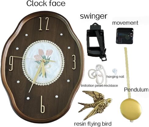 Can be Done DIY by Yourself. Retro Style Wood Indoor Wall Clock with Swinging Pendulum (Requires 2 AA Batteries for Clock Hands and Pendulum) Wall Clock in Saudi Arabia