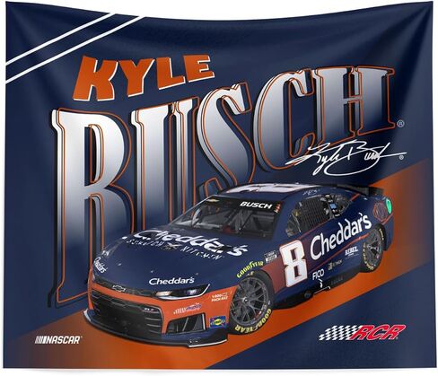 Northwest NASCAR Kyle Busch Cheddar's Comet Car Printed Wall Hanging Tapestry, 34 x 40 in, Woven Polyester Fabric, Decorative Fan Art for Bedroom Office Living Room in Kuwait