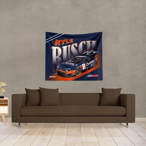 Northwest NASCAR Kyle Busch Cheddar's Comet Car Printed Wall Hanging Tapestry, 34 x 40 in, Woven Polyester Fabric, Decorative Fan Art for Bedroom Office Living Room in Kuwait