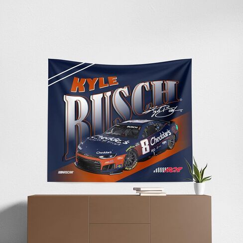 Northwest NASCAR Kyle Busch Cheddar's Comet Car Printed Wall Hanging Tapestry, 34 x 40 in, Woven Polyester Fabric, Decorative Fan Art for Bedroom Office Living Room in Kuwait