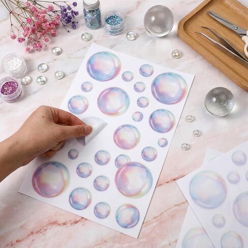 4 Sheets Bubble Wall Decals,Colorful Bubble Stickers Soap Bubbles Sticker Bathroom Decals for Bedroom Laundry Room Wall Mermaid Theme Party Under The Sea Birthday Party Decorations in Saudi Arabia
