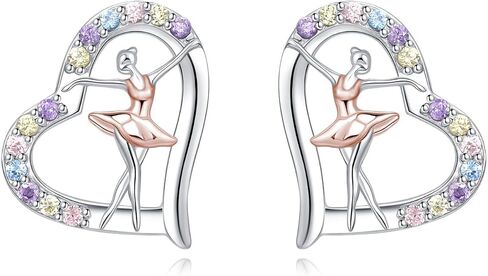925 Sterling Silver Ballet Stud Earrings Ballerina Dance Recital Gifts Dancer Hypoallergenic Jewelry in Saudi Arabia
