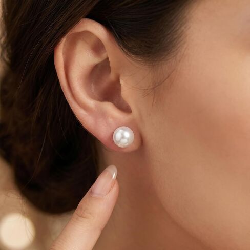 Elegant Pearl Earrings Set for Women, 24 Pairs White Simulated Large Pearl Stud Earrings for Bridal, Wedding, Birthday, Gifts in Saudi Arabia