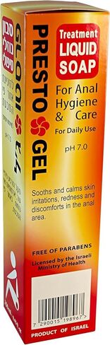 Presto Gel Hemorrhoid Liquid Soap for Anal Hygiene & Care. for Daily Use. pH 7.0 Soothes and Calms Skin irritations, and discomforts in The Anal Area. 8.45Fl.Oz in Saudi Arabia