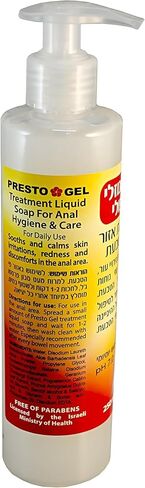 Presto Gel Hemorrhoid Liquid Soap for Anal Hygiene & Care. for Daily Use. pH 7.0 Soothes and Calms Skin irritations, and discomforts in The Anal Area. 8.45Fl.Oz in Saudi Arabia
