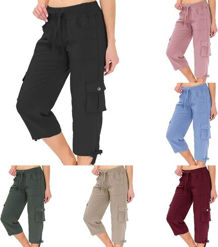 Cargo Capris for Women Loose Fit Casual Capri Shorts Dressy Lightweight Ladies Baggy Cargo Pants for Hiking in Saudi Arabia