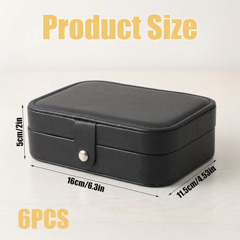 Lemecima 6 Pack Travel Jewelry Boxes, PU Leather Small Jewelry Organizer for Women Girls, Portable Mini Travel Case Display Storage Holder Boxes for Earrings, Rings, Necklaces, Bracelets in Kuwait