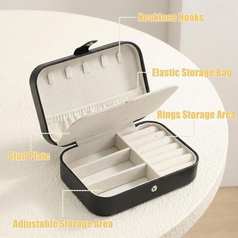 Lemecima 6 Pack Travel Jewelry Boxes, PU Leather Small Jewelry Organizer for Women Girls, Portable Mini Travel Case Display Storage Holder Boxes for Earrings, Rings, Necklaces, Bracelets in Kuwait