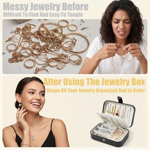 Lemecima 6 Pack Travel Jewelry Boxes, PU Leather Small Jewelry Organizer for Women Girls, Portable Mini Travel Case Display Storage Holder Boxes for Earrings, Rings, Necklaces, Bracelets in Kuwait