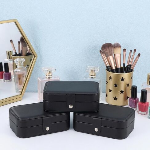 Lemecima 6 Pack Travel Jewelry Boxes, PU Leather Small Jewelry Organizer for Women Girls, Portable Mini Travel Case Display Storage Holder Boxes for Earrings, Rings, Necklaces, Bracelets in Kuwait