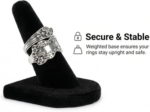2 Pcs Velvet Ring Holder Stand Jewelry Display Black Holders for Engagement Rings Wedding Showcase Selling Vendors Elegant Ring Organizer Jewelry Stand for Home or Shop Use in Saudi Arabia