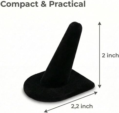 2 Pcs Velvet Ring Holder Stand Jewelry Display Black Holders for Engagement Rings Wedding Showcase Selling Vendors Elegant Ring Organizer Jewelry Stand for Home or Shop Use in Saudi Arabia