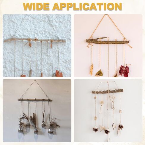 MECCANIXITY 15'' Driftwood Wall Hanging, Driftwood Jewelry Hanger Decorative Branches with 9 Hooks for DIY Art Crafts Wall Hanging Woven, Style 4 in Saudi Arabia