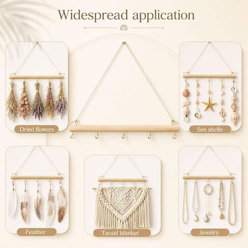 4 Pack 15 Inch Driftwood Jewelry Organizer Wall Decor, Wooden Hanging Branch Display for Necklaces Bracelets Keys, Rustic Farmhouse Driftwood Crafts for Bedroom Closet Entryway in Saudi Arabia
