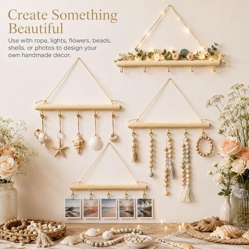 4 Pack 15 Inch Driftwood Jewelry Organizer Wall Decor, Wooden Hanging Branch Display for Necklaces Bracelets Keys, Rustic Farmhouse Driftwood Crafts for Bedroom Closet Entryway in Saudi Arabia