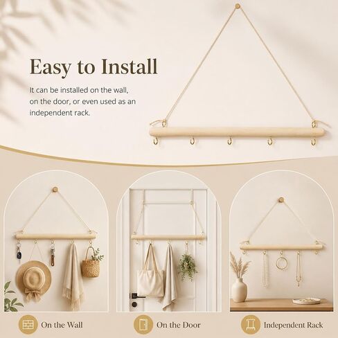 4 Pack 15 Inch Driftwood Jewelry Organizer Wall Decor, Wooden Hanging Branch Display for Necklaces Bracelets Keys, Rustic Farmhouse Driftwood Crafts for Bedroom Closet Entryway in Saudi Arabia