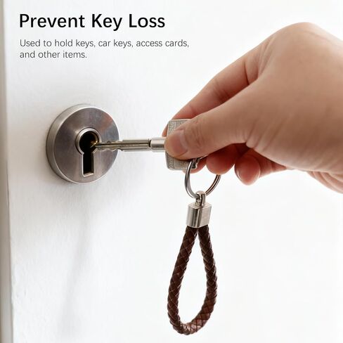 4-Piece PU Leather Key Fob Set with Metal Ring, Creative Woven Strap Keychain for Men & Women in Saudi Arabia