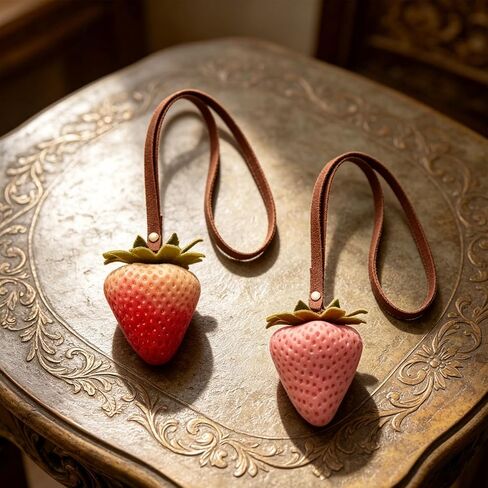 2 PCS Strawberry Bag Charm Set, 3D Strawberry Shape,Strawberry Keychain Bag Charms for Purse Decoration and Everyday Carry, in Pink and Gradient Color in Saudi Arabia