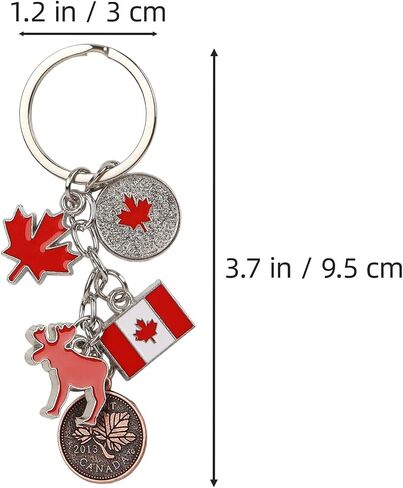 Canada Keychain 4Pcs Canada Flag Keychains Maple Leaf Keychain Decorative Key Holder Key Rings Purse Handbag Charm Pendant Gift Canada Day Decorations in Saudi Arabia