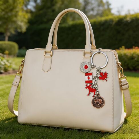 Canada Keychain 4Pcs Canada Flag Keychains Maple Leaf Keychain Decorative Key Holder Key Rings Purse Handbag Charm Pendant Gift Canada Day Decorations in Saudi Arabia