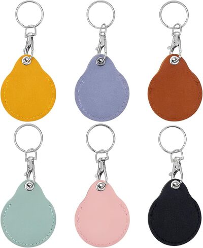 6 Pcs Leather Proximity ID Card Keychain Protector RFID Key Fob Holder Keychain Key Holder Case Cover with Keys Carabiner Clip General Keys Fob for RFID Keyfob Token Tag Keyes ID Cards Access Control in Saudi Arabia