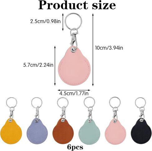 6 Pcs Leather Proximity ID Card Keychain Protector RFID Key Fob Holder Keychain Key Holder Case Cover with Keys Carabiner Clip General Keys Fob for RFID Keyfob Token Tag Keyes ID Cards Access Control in Saudi Arabia