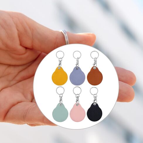 6 Pcs Leather Proximity ID Card Keychain Protector RFID Key Fob Holder Keychain Key Holder Case Cover with Keys Carabiner Clip General Keys Fob for RFID Keyfob Token Tag Keyes ID Cards Access Control in Saudi Arabia