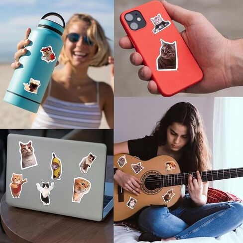 8 Pcs Funny Cat Meme Keychain with Matching 100 Pcs Stickers, Cute Kitty Keychains Set Kawaii Charm Keyring, Mood Boost Gifts for Women Men Novelty Acrylic Key Chains in Saudi Arabia