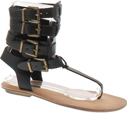 Liliana Avis-3 Women Leatherette Strappy T-Strap Gladiator Thong Sandal in Saudi Arabia