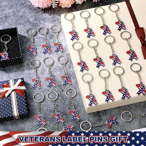 Tondiamo Patriotic Poppy Keychains Gift Bulk USA Flag Charm Accessories for Memorial Day Veteran Soldier Remembrance Souvenir in Kuwait