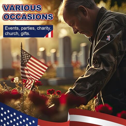 Tondiamo Patriotic Poppy Keychains Gift Bulk USA Flag Charm Accessories for Memorial Day Veteran Soldier Remembrance Souvenir in Kuwait