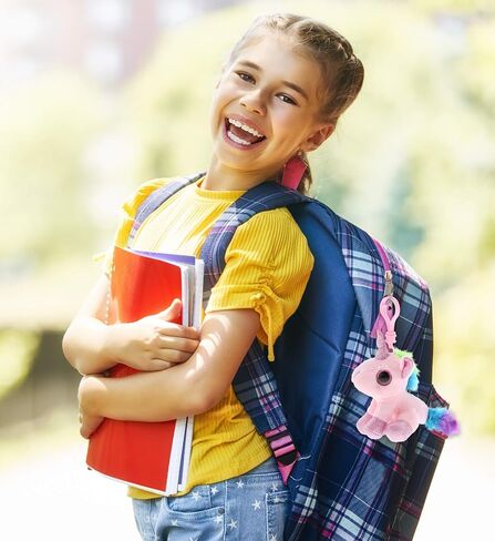 DolliBu Pink Unicorn Plush Keychain with Clip - Small Unicorn Stuffed Animal Backpack Charm, Cute Plush Key Chain Toy, Keychains for Backpacks, Baby Keychain for Girls, Bag Charms, Party Favors in Kuwait