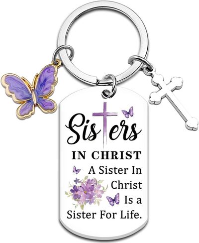Christian Gifts for Women Faith Sister In Christ Gifts for Women Religious Christian Keychain Gift for Woman Sisters In Christ Christmas Birthday Mothers Day Gift Ideas Butterfly Stuff in Saudi Arabia