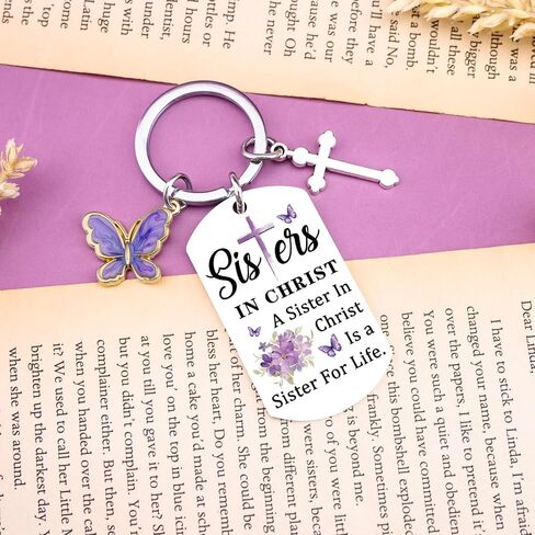 Christian Gifts for Women Faith Sister In Christ Gifts for Women Religious Christian Keychain Gift for Woman Sisters In Christ Christmas Birthday Mothers Day Gift Ideas Butterfly Stuff in Saudi Arabia