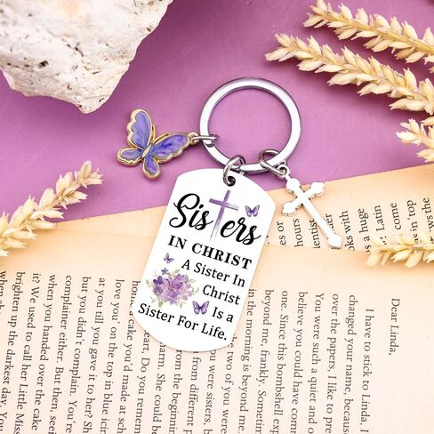 Christian Gifts for Women Faith Sister In Christ Gifts for Women Religious Christian Keychain Gift for Woman Sisters In Christ Christmas Birthday Mothers Day Gift Ideas Butterfly Stuff in Saudi Arabia