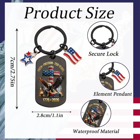 250 Anniversary Usa Merchandise - America 4th of July Keychain 250th Years Patriotic Commemorative Gifts Accessories in Saudi Arabia