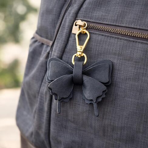 4PCS Butterfly Keychain Set Cute Purse Pendant Accessory Car Key Holder PU Leather Bow Key Ring Charm for Women & Girls (Black, White, Pink, Red) in Saudi Arabia