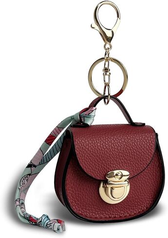 Wuflyover Mini Coin Purse Keychain – Stylish Leather Bag Charm and Key Pouch for Women (Black) in Saudi Arabia